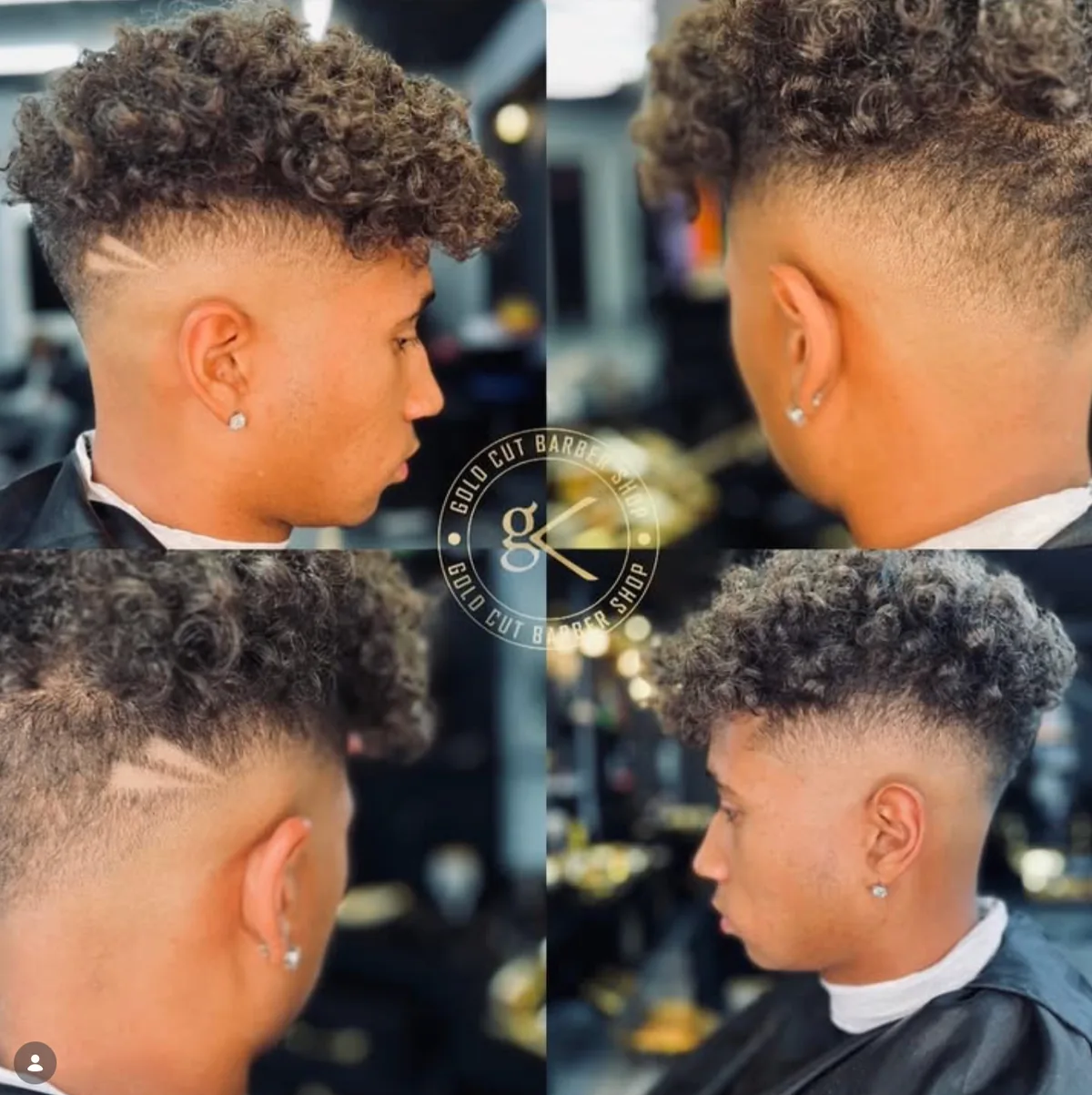 Lockiger Männer-Cut mit sauberem Fade bei Gold Cut
